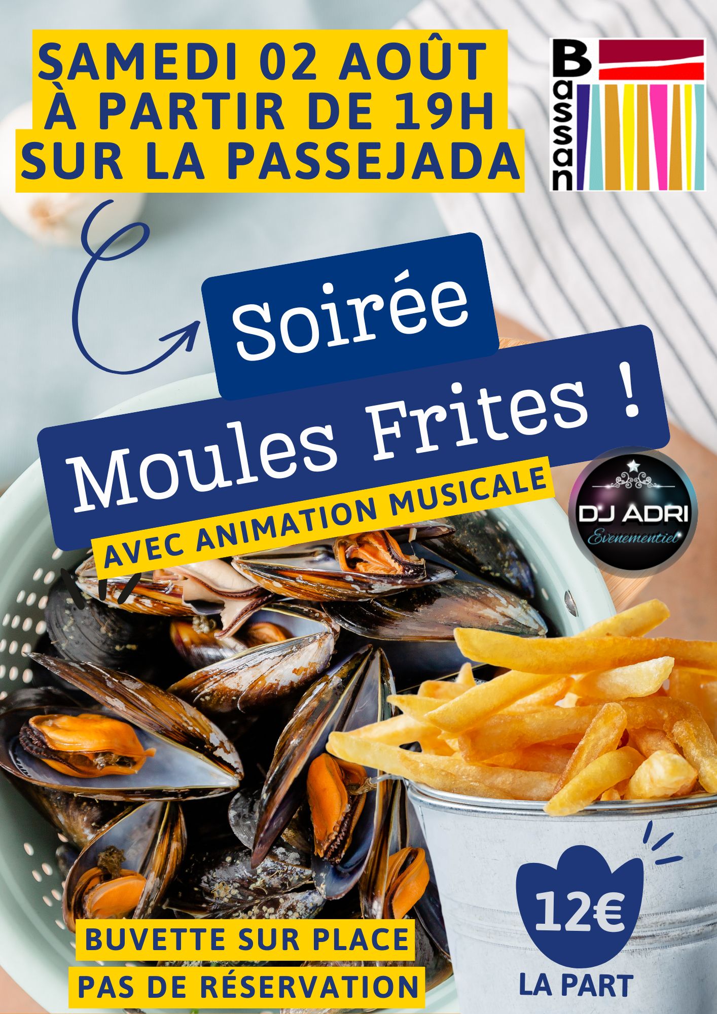 Soirée Moules Frites le 2 août 2025