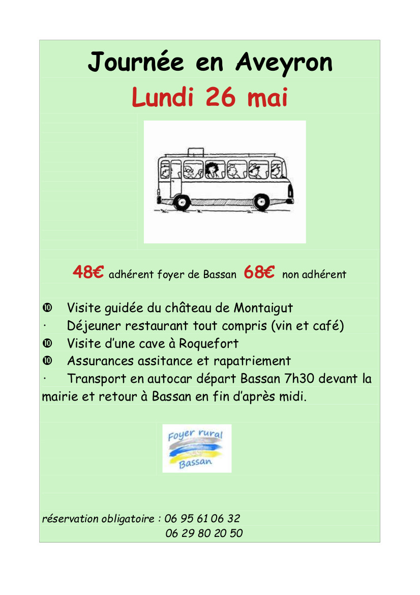 Journée en Aveyron - lundi 26 mai 2025