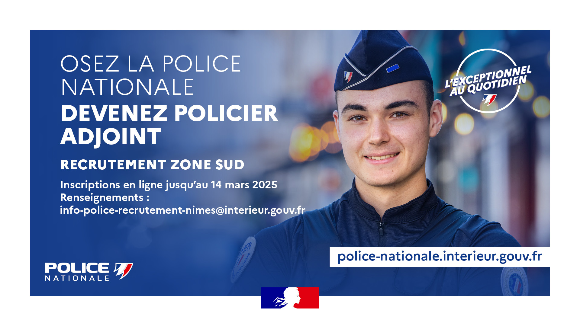 La Police nationale recrute des policiers adjoints 